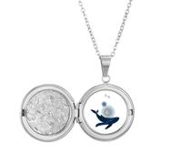 no/no Collana con medaglione a forma di balena fluorescente, ideale come regalo di compleanno