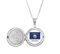 no/no Collana con medaglione a forma di bandiera americana del Montana, ideale come regalo di compleanno