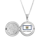 no/no Collana con medaglione a forma di bandiera americana West Virginia, ideale come regalo di compleanno
