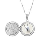 no/no Collana con medaglione a forma di bocca bianca con alpaca, ideale come regalo di compleanno