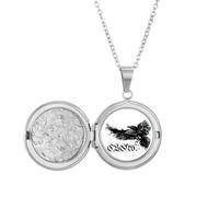 no/no Collana con medaglione a forma di corvo che vola con ali gotiche, idea regalo per compleanno