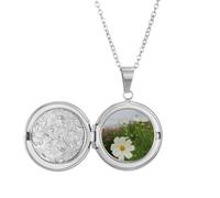 no/no Collana con medaglione a forma di cosmo, stile Art Deco, colore: bianco, ideale come regalo di compleanno