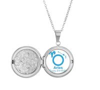 no/no Collana con medaglione a forma di costellazione del destino di compleanno, Ariete, regalo di compleanno