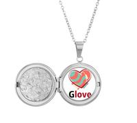 no/no Collana con medaglione a forma di guanto, con scritta "Love Art Déco", idea regalo di compleanno