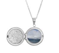no/no Collana con medaglione a forma di nuvole blu e bianche, ideale come regalo di compleanno