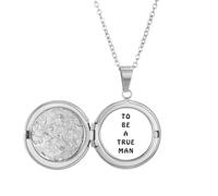 no/no Collana con medaglione "Become True Man" Love Future, idea regalo per compleanno