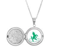 no/no Collana con medaglione con immagine di animali di Dio, idea regalo di compleanno