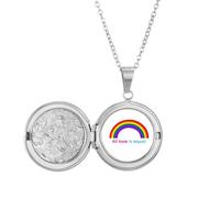 no/no Collana con medaglione con scritta "All Love Is Equal", stile Art Déco, idea regalo per compleanno