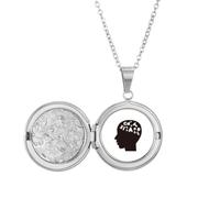 no/no Collana con medaglione con scritta "Brain Creates Letter Combinations" (lingua italiana non garantita)