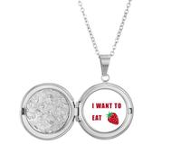 no/no Collana con medaglione "Eat Strawberry Desire Life", idea regalo per compleanno