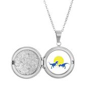 no/no Collana con medaglione in stile art déco con sole che combatte il carnivoro, idea regalo di compleanno