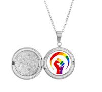 no/no Collana con medaglione per differenze di genere intorno all'uguaglianza dell'arcobaleno, idea regalo di compleanno