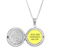 no/no Collana con medaglione "You Turn Me On", idea regalo per compleanno