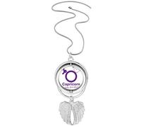 no/no Collana girevole con ciondolo a forma di ali d'angelo con simbolo della costellazione del destino di compleanno, Medio