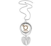 no/no Collana girevole con ciondolo a forma di ali d'angelo con simbolo della costellazione del destino di compleanno, Medio