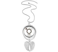 no/no Collana girevole con ciondolo a forma di ali d'angelo con simbolo della costellazione del destino di compleanno, Medio