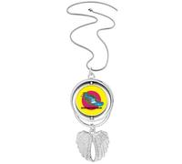 no/no Collana girevole con ciondolo a forma di ali d'angelo per la festa dell'anniversario della mamma e del fi, Medio