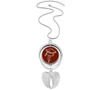 no/no Collana girevole con ciondolo a forma di ali d'angelo, stile art déco, ispirato a cappello da d, Medio