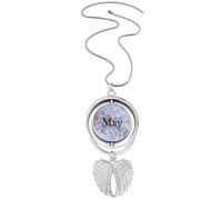 no/no Collana girevole con ciondolo a forma di fiore di melograno fresco con ali d'angelo, Medio