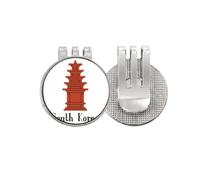 no/no Corea del Sud The Red Brick Tower Golf Ball Marker Hat Cap Clip Smalto Magnetico