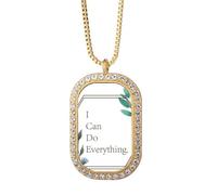 no/no Efforts Affirm - Collana con ciondolo a forma di frontiera, con cristalli, colore: