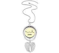 no/no Emotional Calm Structure Art Deco Fashion Pendant Angel Wings Rotante Collana Gioielli, Medio