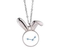 no/no Energetic - Collana con ciondolo a forma di coniglietto con stelle portafortuna, idea regalo