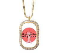 no/no English Classic Emotional Lyrics Waiting collana ciondolo diamante cristallo gioielli d'oro