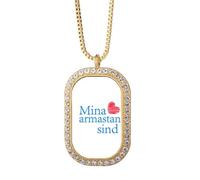no/no Estonia - Collana con ciondolo con scritta "I Love You" e scritta "Affection", con diamanti