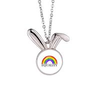 no/no Gender Difference And Identity Rainbow Equality - Collana con ciondolo a forma di coniglio, idea regalo