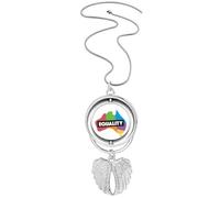 no/no Gender Difference Australian Rainbow Equality Pendant Angel Wings Rotante Collana Gioielli, Medio