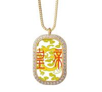 no/no Gioielli d'oro di cristallo del diamante del pendente della collana del modello del drago dell'imperatore della Cina