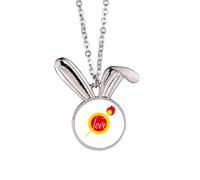 no/no Gli amanti amano solo art deco moda coniglio collana ciondolo coniglietto animale gioielli regalo