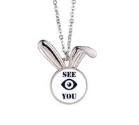 no/no Goodbye See Eyes Gaze Art Deco Fashion Coniglio collana ciondolo coniglietto animale gioielli regalo