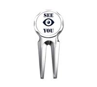 no/no Goodbye See Eyes Gaze Art Deco Fashion Golf Divot Tool Golf Marker Strumento di riparazione