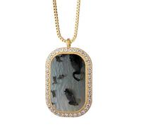 no/no Gruppo di cigno nero Art Deco Fashion collana pendente diamante cristallo gioielli d'oro