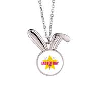 no/no Happy Easter Day Return Art Deco Fashion Coniglio collana ciondolo coniglietto animale gioielli regalo