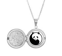 no/no Harmonize - Collana con medaglione a forma di panda negativo positivo, idea regalo per compleanno