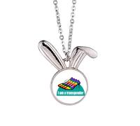 no/no I Am A Bisexual LGBT Rainbow Rabbit collana ciondolo coniglietto animale gioielli regalo