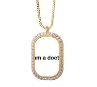 no/no I Am A Doctor's Verbal Description Collana Ciondolo Diamante Cristallo Gioielli Dorati