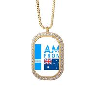 no/no I Am From Australia Art Deco Fashion Collana Ciondolo Diamante Cristallo Gioielli Dorati
