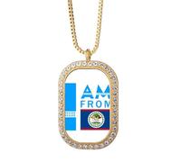 no/no I Am From Belize Art Deco Fashion Collana Ciondolo Diamante Cristallo Gioielli Dorati