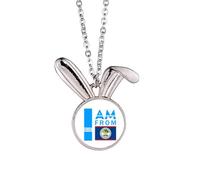 no/no I Am From Belize Art Deco Fashion Rabbit collana ciondolo coniglietto animale gioielli regalo
