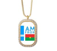 no/no I Am From Burkina Faso Art Deco Fashion Collana Ciondolo Diamante Cristallo Gioielli D'oro