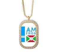 no/no I Am From Burundi Art Deco Fashion Collana Pendente Diamante Cristallo Gioielli Dorati