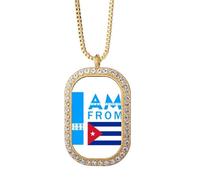 no/no I Am From Cuba Art Deco Fashion Collana Pendente Diamante Cristallo Gioielli Dorati