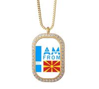 no/no I Am From Macedonia Art Deco Fashion Collana Ciondolo Diamante Cristallo Gioielli Dorati