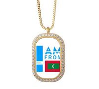 no/no I Am From Maldives Art Deco Fashion Collana Ciondolo Diamante Cristallo Gioielli Dorati