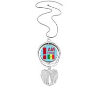 no/no I Am From Senegal Art Deco Fashion Pendant Angel Wings Rotante Collana Gioielli, Medio
