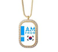 no/no I Am From South Korea Art Deco Fashion Collana Ciondolo Diamante Cristallo Gioielli D'oro